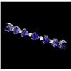Image 2 : 25.91 ctw Tanzanite And Diamond Bracelet - 14KT White Gold