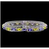 Image 2 : 14KT White Gold 5.30 ctw Sapphire, Tanzanite and Diamond Bracelet