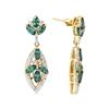 Image 3 : 3.74 ctw Alexandrite And Diamond Earrings - 14KT Yellow Gold