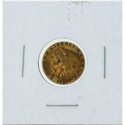 1927 $2 1-2 Indian Head Quarter Eagle Gold Coin XF