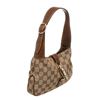 Image 2 : Gucci Brown Beige Monogram Canvas Leather Mini Jackie Bag