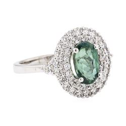 2.19 ctw Alexandrite And Diamond Ring - 14KT White Gold