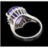 Image 3 : 6.36 ctw Tanzanite and Diamond Ring - 14KT White Gold