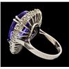 Image 3 : GIA Cert 15.49 ctw Tanzanite and Diamond Ring - 14KT White Gold
