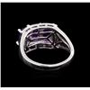 Image 3 : Crayola 2.40 ctw Amethyst and White Sapphire Ring - .925 Silver