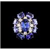 Image 2 : 14KT White Gold 18.66 ctw Tanzanite Diamond Ring