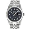 Image 8 : Rolex Mens 36mm Stainless Steel Black Diamond Datejust Wristwatch