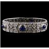 Image 3 : 71.20 ctw Blue Sapphire and Diamond Ring, Necklace, Bracelet And Earrings Suite