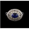 Image 6 : 71.20 ctw Blue Sapphire and Diamond Ring, Necklace, Bracelet And Earrings Suite