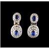 Image 7 : 71.20 ctw Blue Sapphire and Diamond Ring, Necklace, Bracelet And Earrings Suite