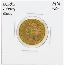 1904-S $5 Liberty Head Half Eagle Gold Coin