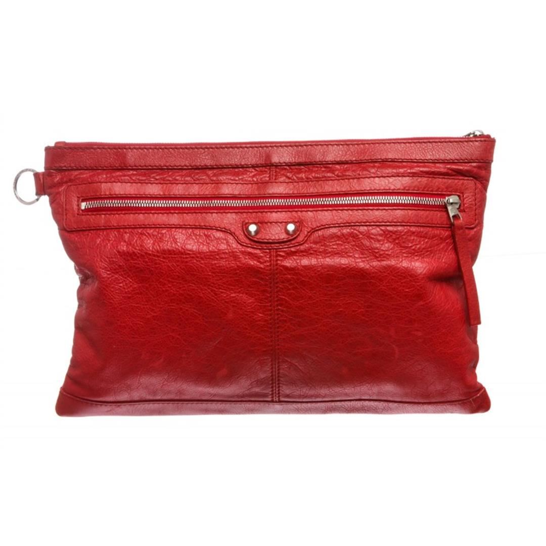 balenciaga red clutch