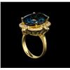Image 4 : 14KT Yellow Gold 17.39 ctw Topaz and Diamond Ring