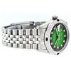Image 2 : Rolex Mens Stainless Steel Green Vignette Diamond And Emerald Datejust Wristwatc