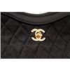 Image 6 : Chanel Black Quilted Fabric Leather Trim Bowling Satchel Handbag