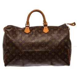 Louis Vuitton Monogram Canvas Leather Speedy 40 cm Bag