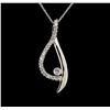 Image 1 : 14KT White Gold 0.54 ctw Diamond Pendant With Chain