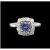 Image 1 : 14KT White Gold 1.09 ctw Tanzanite and Diamond Ring