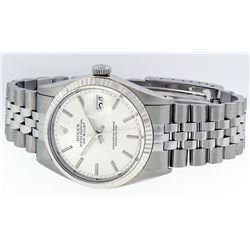 Rolex Mens Stainless Steel Silver Index DateJust Men's Wristwatch