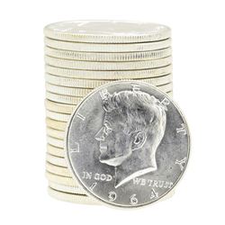 Tube of 20 1964-D Kennedy US Half Dollars