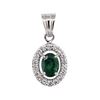 Image 1 : 1.50 ctw Alexandrite And Diamond Pendant - 14KT White Gold
