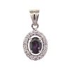 Image 2 : 1.50 ctw Alexandrite And Diamond Pendant - 14KT White Gold