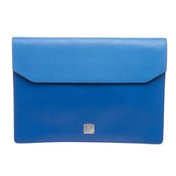 MCM Blue Leather Two-Tone Robinson Document Case