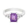 Image 1 : 14KT White Gold 1.62 ctw Amethyst and Diamond Ring