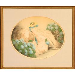 Woman with Blue Hydrangas