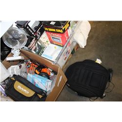 TWO BOXES OF ELECTRONICS AND SHOP SUPPLIES