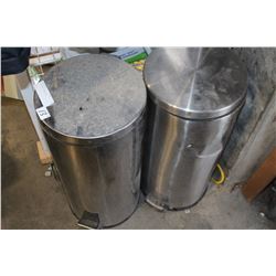 TWO METAL TRASH CANS