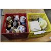 Image 1 : RED CRATE OF COLLECTIBLES AND YELLOW CRATE OF CANDLES