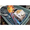 Image 2 : TOTE OF TOOLS SOCKET SET AND TOY CHAINSAW