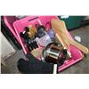 Image 2 : TOTE OF KNIVES AND POTS AND PIZZA SLIDER ETC