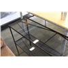 Image 2 : 2 TIER BLACK METAL AND GLASS SOFA TABLE