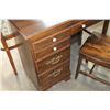 Image 2 : SINGLE PEDESTLE WALNUT DESK AND CHAIR