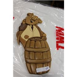 HAND MADE WOOD PIG BY BRUCE CAYWOOD