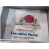 Image 2 : STERLING SILVER GENUINE RUBY AND CUBIC ZIRCONIA RING WITH APPRAISEL $490.00