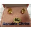 Image 2 : 10KT YELLOW GOLD GENUINE CITRINE EARRINGS WITH APPRAISEL $300