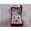 Image 1 : 14KT YELLOW GOLD GENUINE RUBY EARRINGS RETAIL $600.00