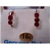 Image 2 : 14KT YELLOW GOLD GENUINE RUBY EARRINGS RETAIL $600.00