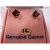 Image 2 : 14KT YELLOW GOLD GENUINE GARNET STUD EARRINGS WITH APPRAISEL $700.00