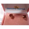 Image 2 : 10KT YELLOW GOLD GENUINE GARNET HEART EARRINGS WITH APPRAISEL $300.00
