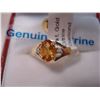 Image 2 : 10KT YELLOW GOLD GENUINE CITRINE AND DIAMOND RING RETAIL $750.00