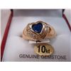 Image 2 : 10KT YELLOW GOLD GENUINE SAPPHIRE AND CUBIC ZIRCONIA HEART RING RETAIL $1200.00