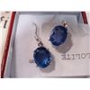 Image 2 : STERLING SILVER GENUINE LOLITE EARRINGS WITH APPRAISEL $475.00