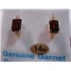 Image 2 : 14KT YELLOW GOLD GENUINE GARNET AND DIAMOND EARRINGS WITH APPRAISEL $1120.00