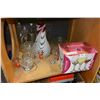 Image 1 : BOX OF GLASSWARE AND MARTINI MIXER CAKE PLATTER WITH COVER AND WINE GLASSES