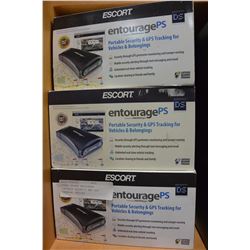 THREE ESCORT ENTOURAGE PORTABLE SECURITY AND GPS TRACKING DEVICES