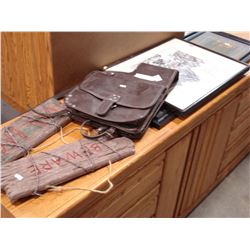 SADDLE BAG AND TWO PRINTS AND TWO NOVELTY SIGNS